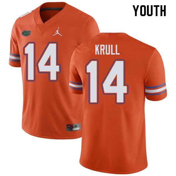 Jordan Brand Youth #14 Lucas Krull Florida Gators College Football Jerseys Sale-Orange - Click Image to Close